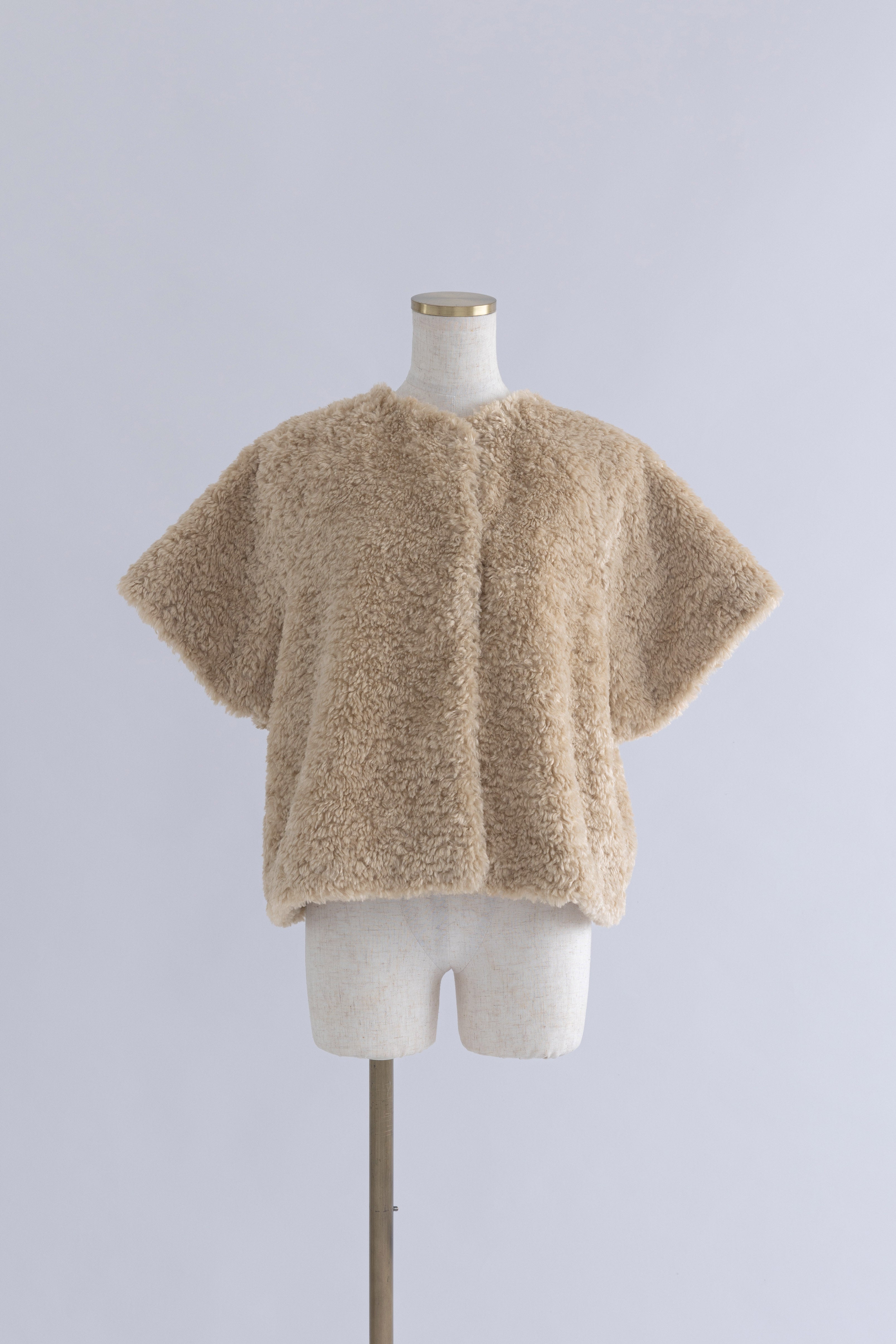 Short Sleeve Fur Jacket