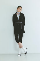 Velour Slim-Fit Biker Leggings ブラック size:1 model:175cm SENPING