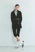 Velour Slim-Fit Biker Leggings ブラック size:1 model:175cm SENPING