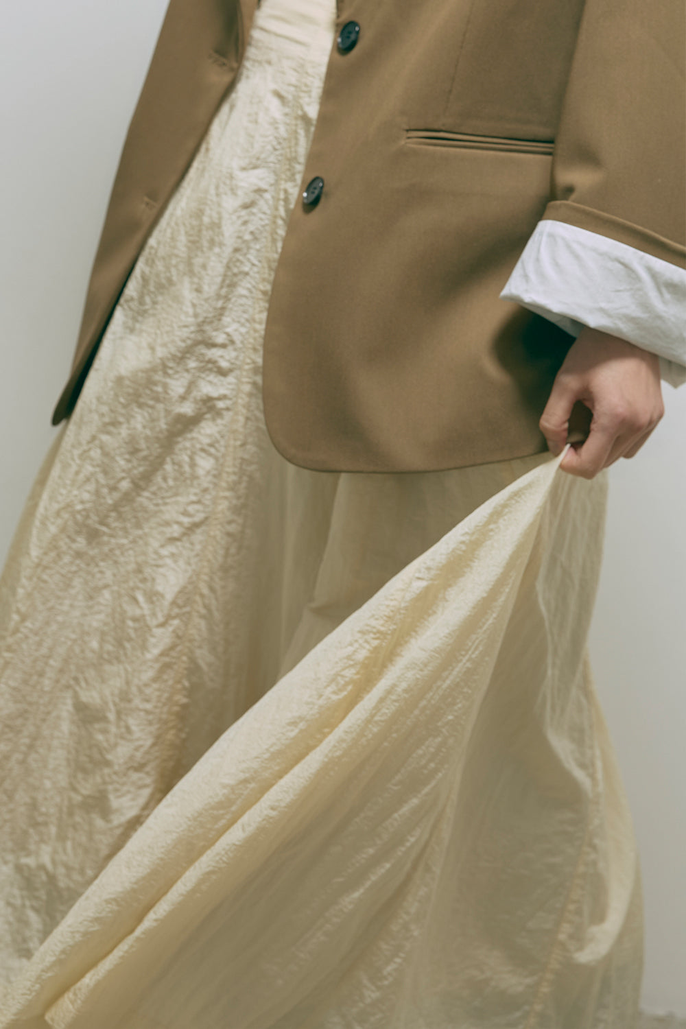 Nylon Taffeta Flared Skirt