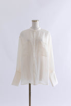 Long Cuff Sheer Blouse