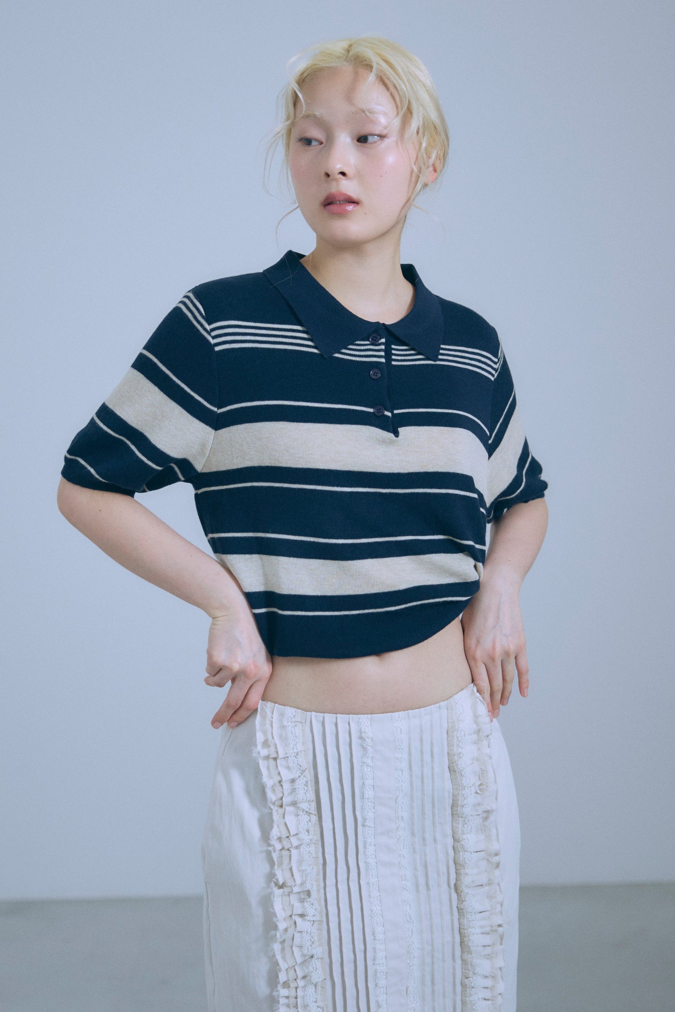 着用カラー:ネイビー  モデル身長:162㎝