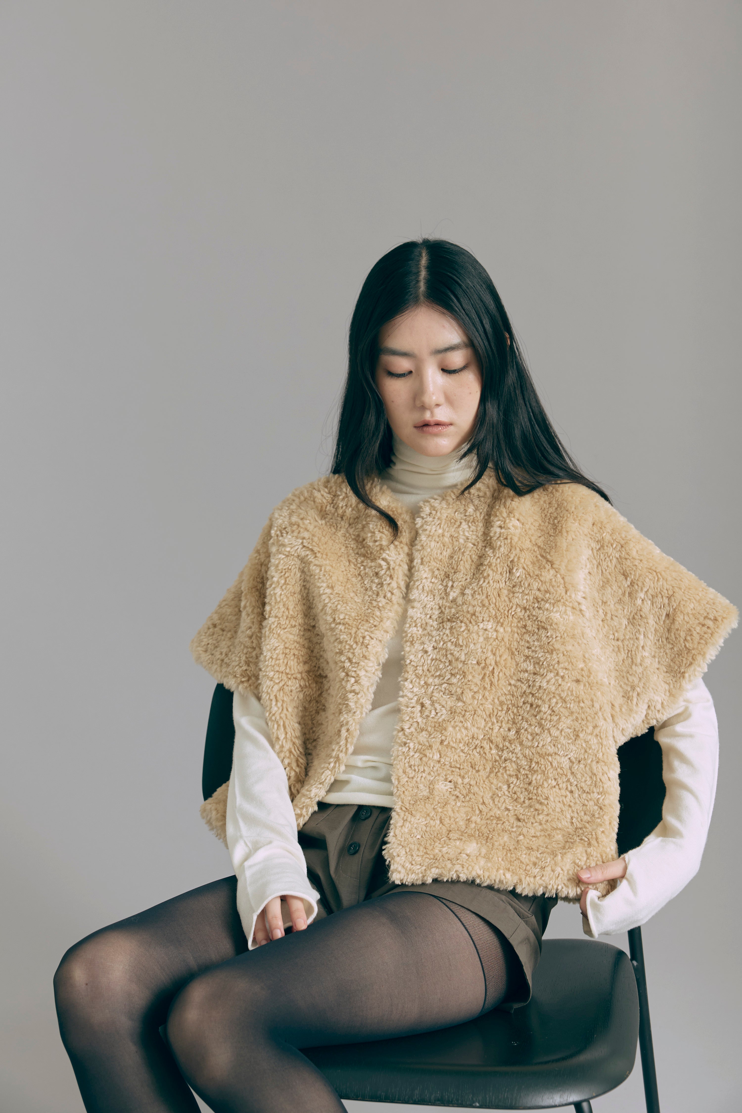 Short Sleeve Fur Jacket