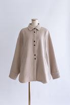 Wool Blend Over Shirt Jacket グレージュ