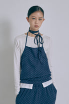 Powder Dot Halter Cami ネイビー size:F model:175cm SENPING