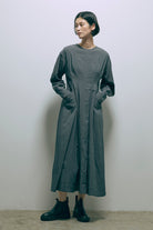 Volume Sleeve Soft Flare Dress
