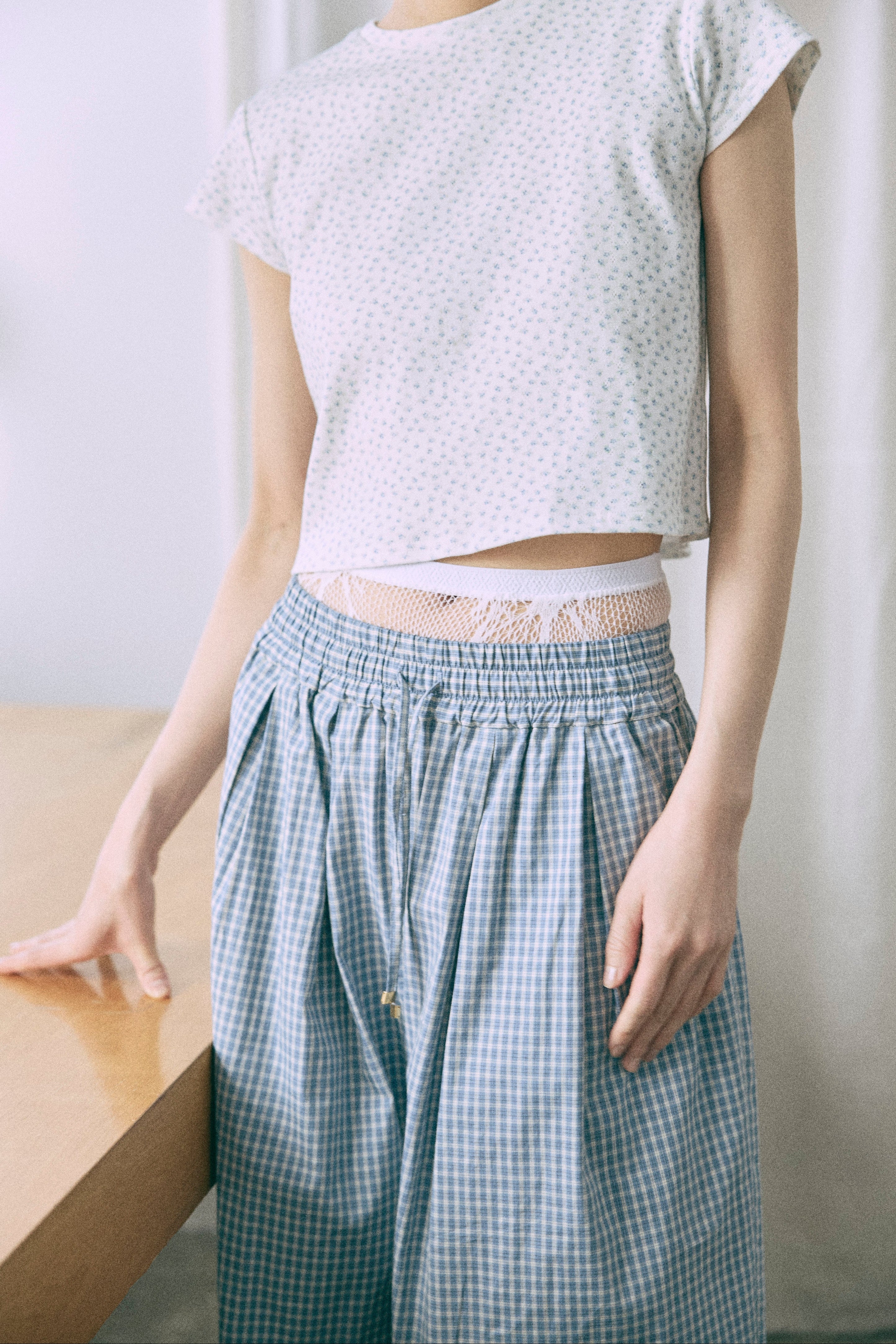 Airy Check Tuck Easy-Pants – EN NEUME