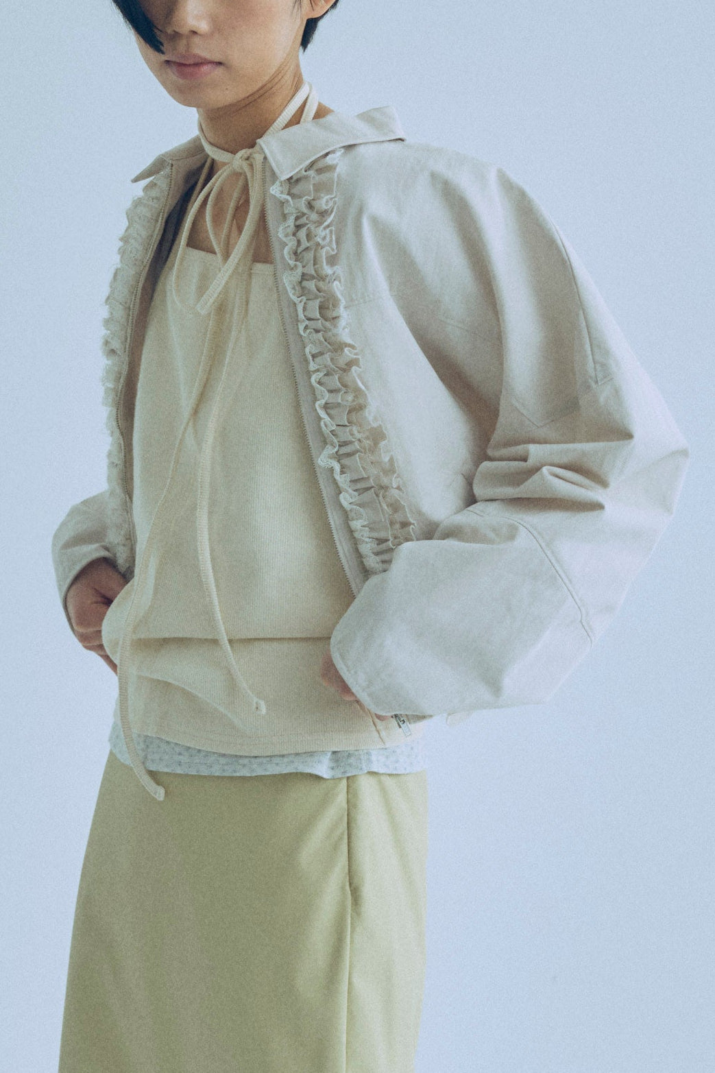 着用カラー:アイボリー  モデル身長:170㎝