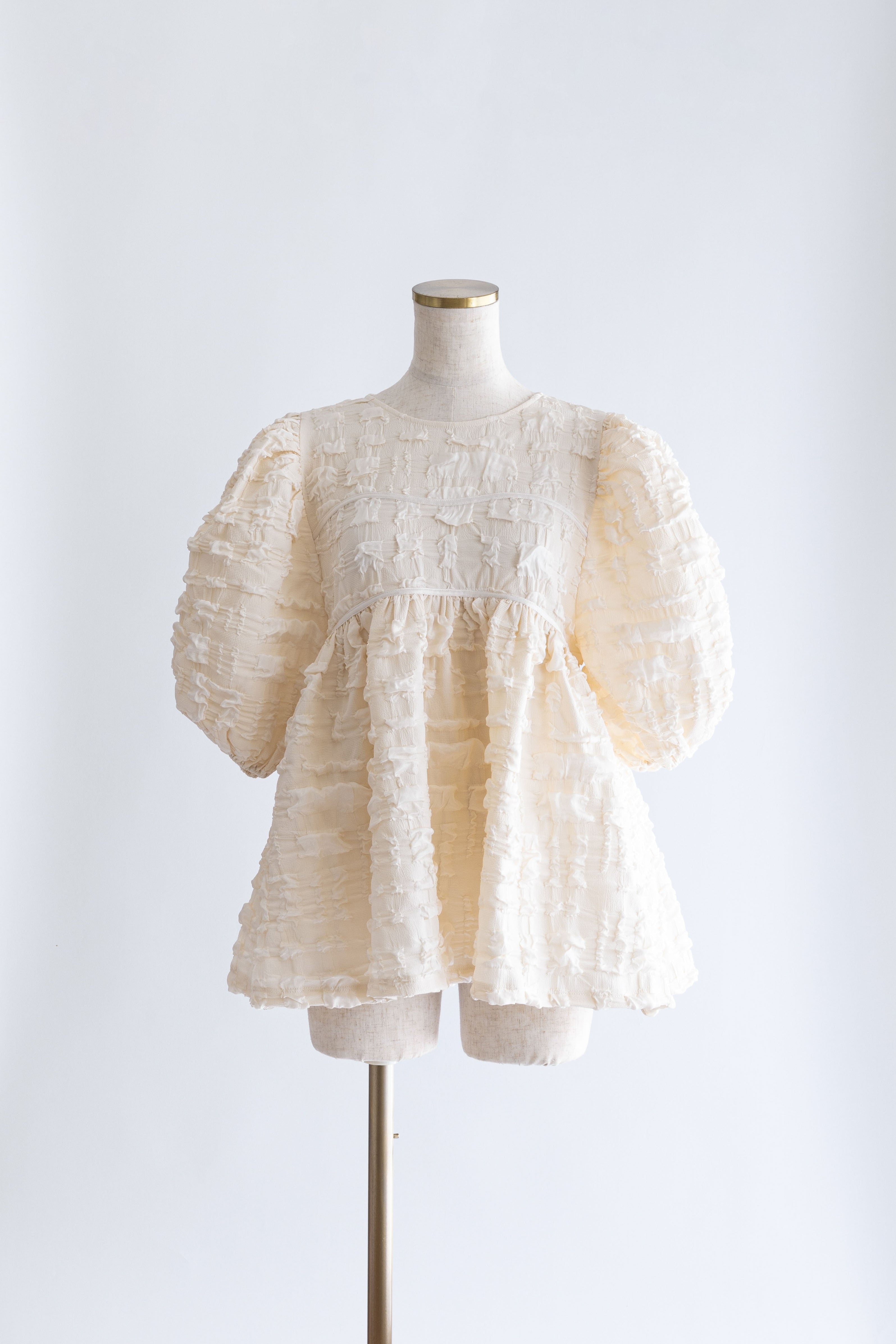 Jacquard Puffy Gatherd Tops – EN NEUME