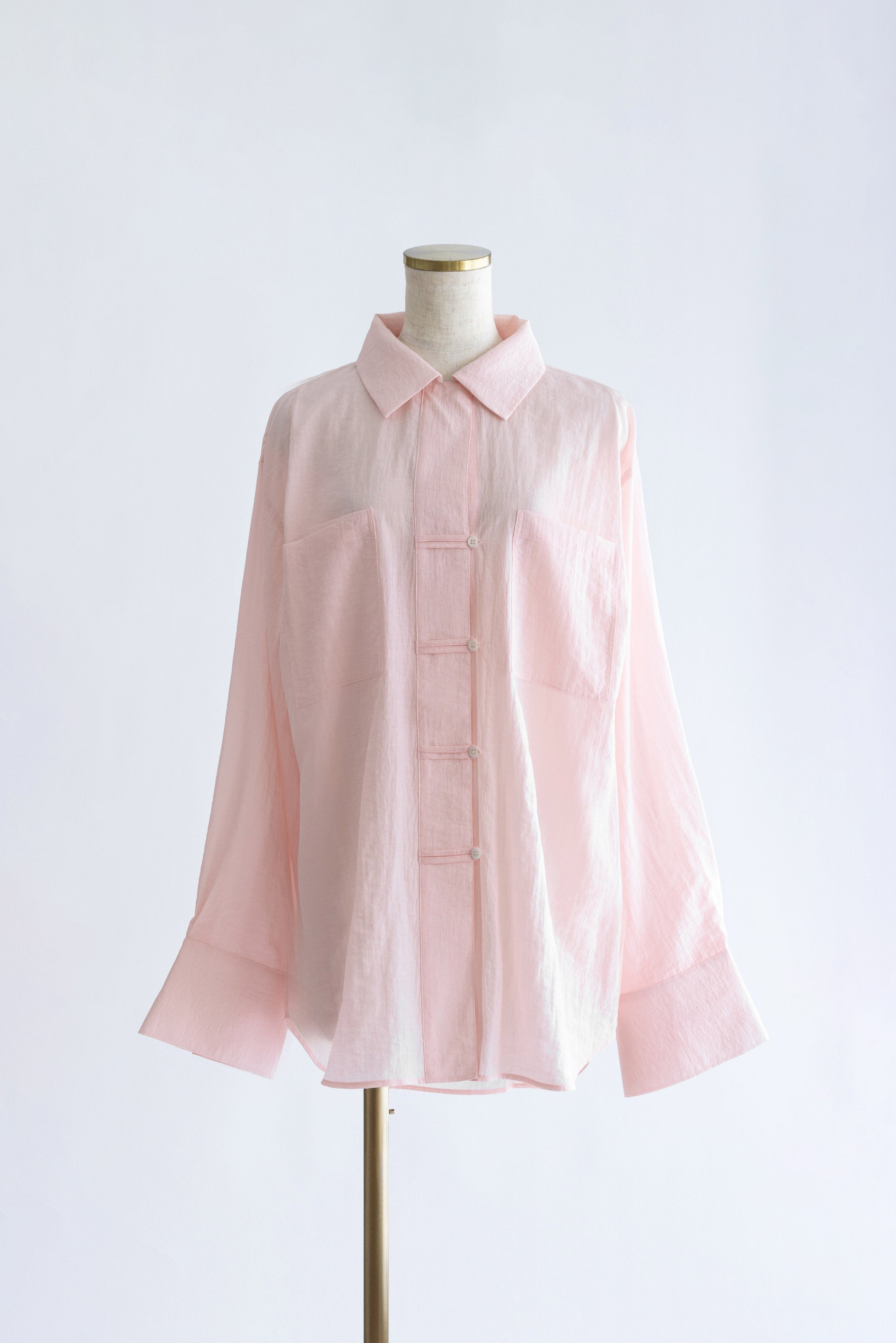 M*様 room.13 レイヤードシャツ　ホワイト×ピンク　サイズ2 China Wide Shirts – EN NEUME
