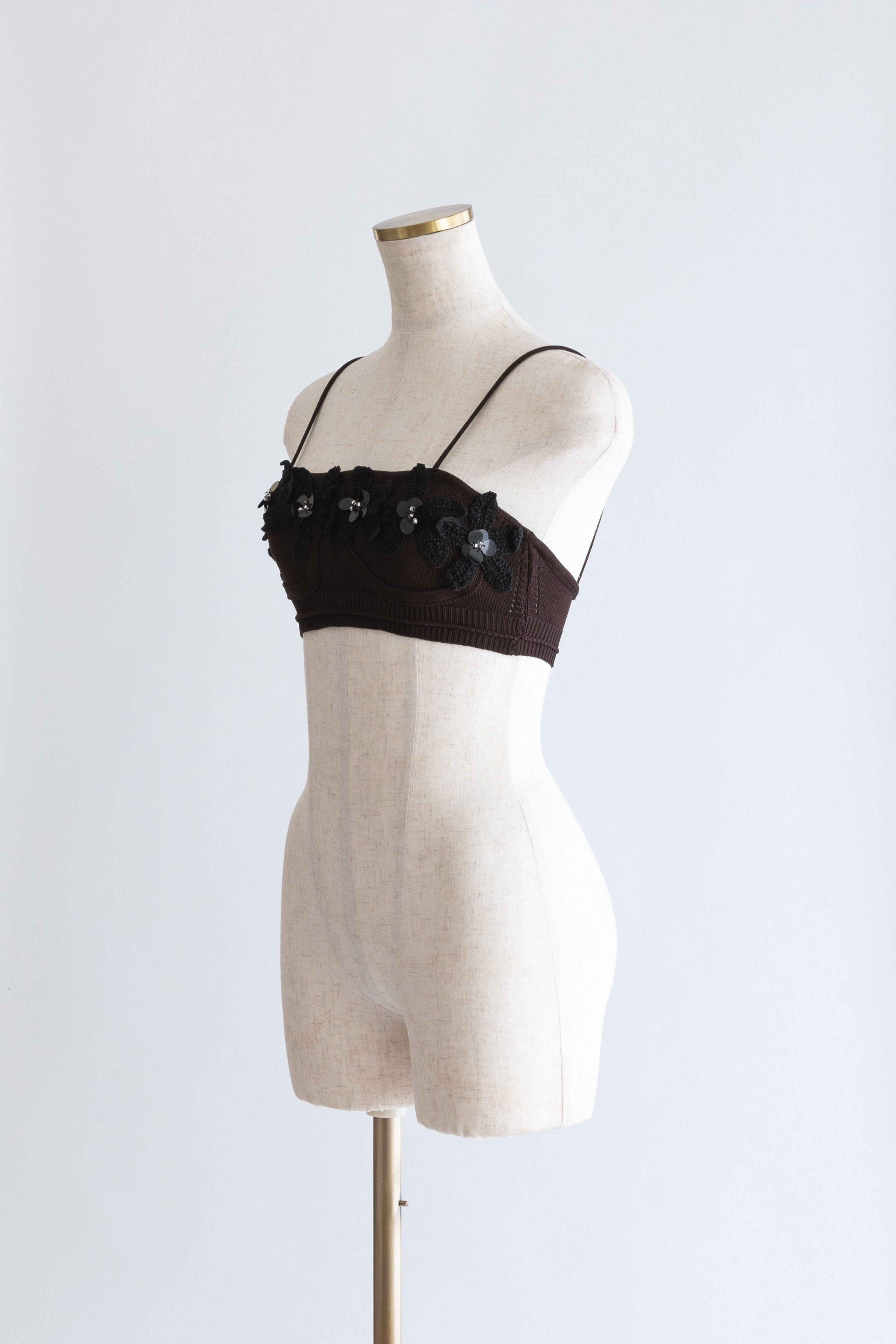 Flower Motif Knit Bra – EN NEUME