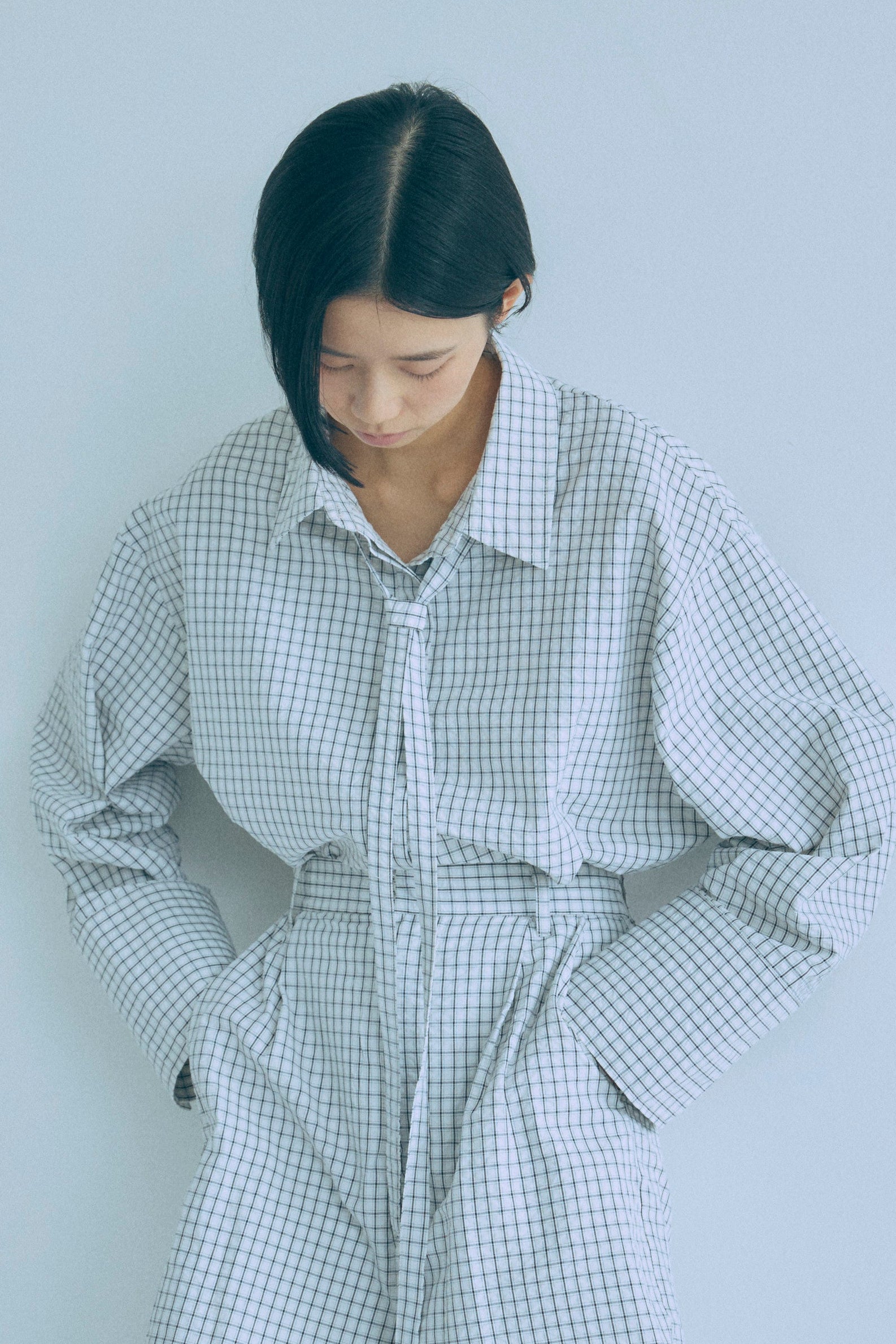 着用カラー:アイボリー  モデル身長:170㎝