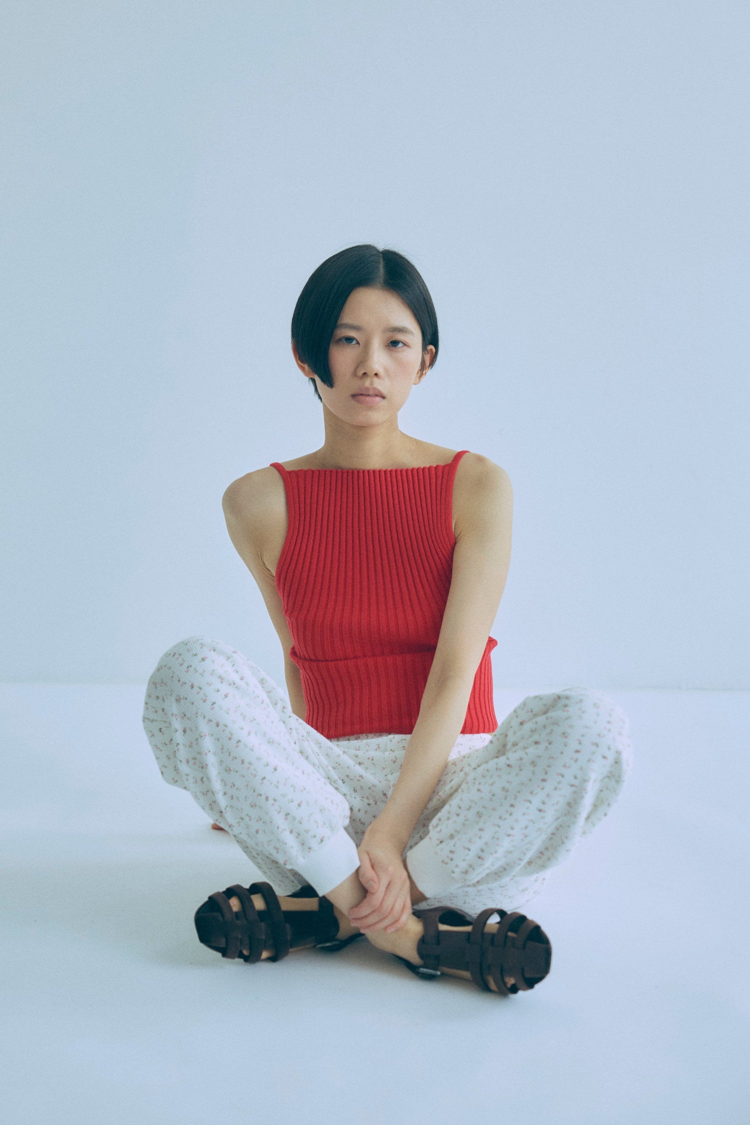 EN NEUME エンノイム　Rib Boat Knit Cami Rib Boat Knit Cami – EN NEUME