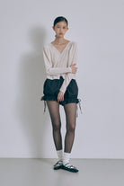 2Way Sheer Velour Puff tops