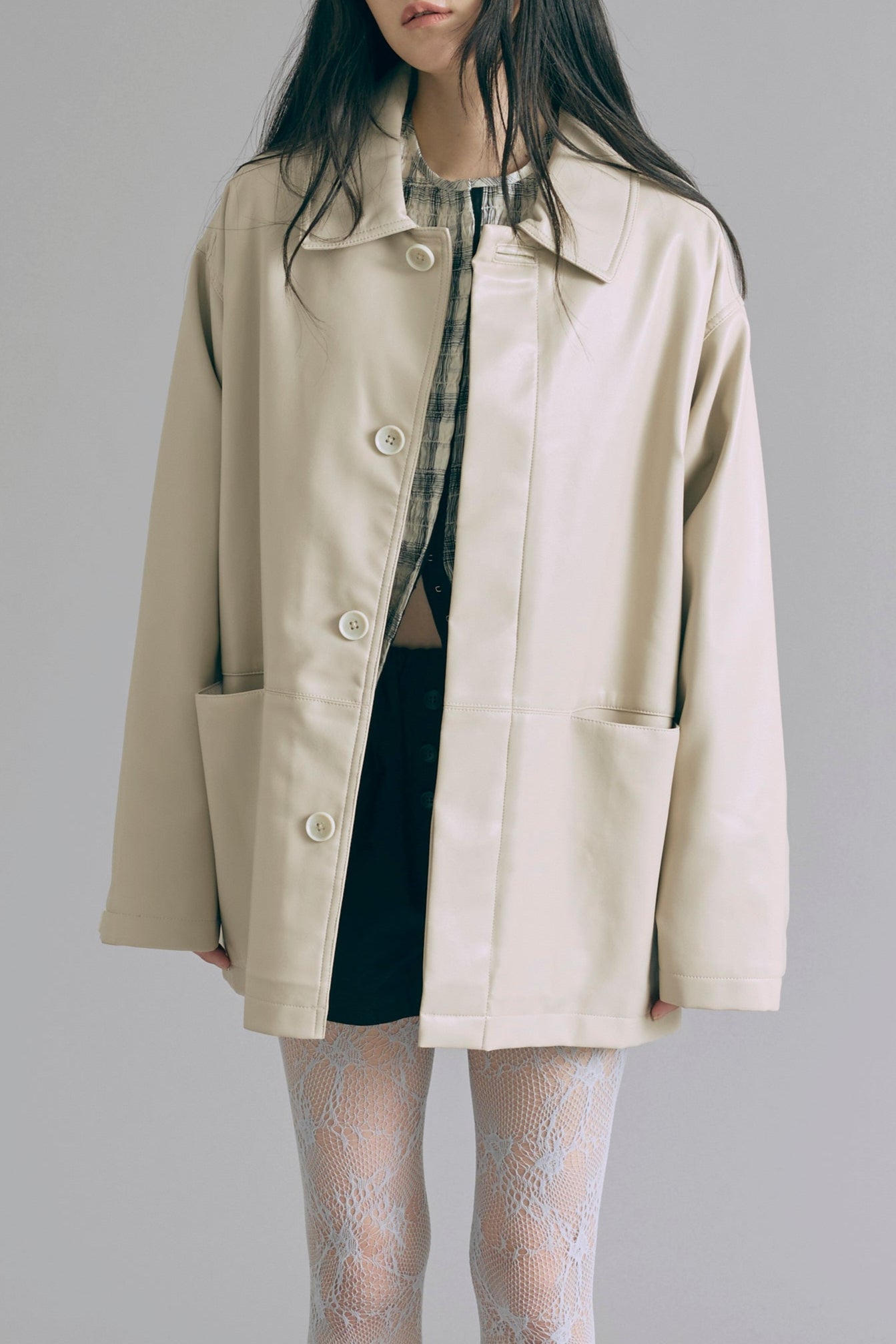 Faux Leather Over Jacket