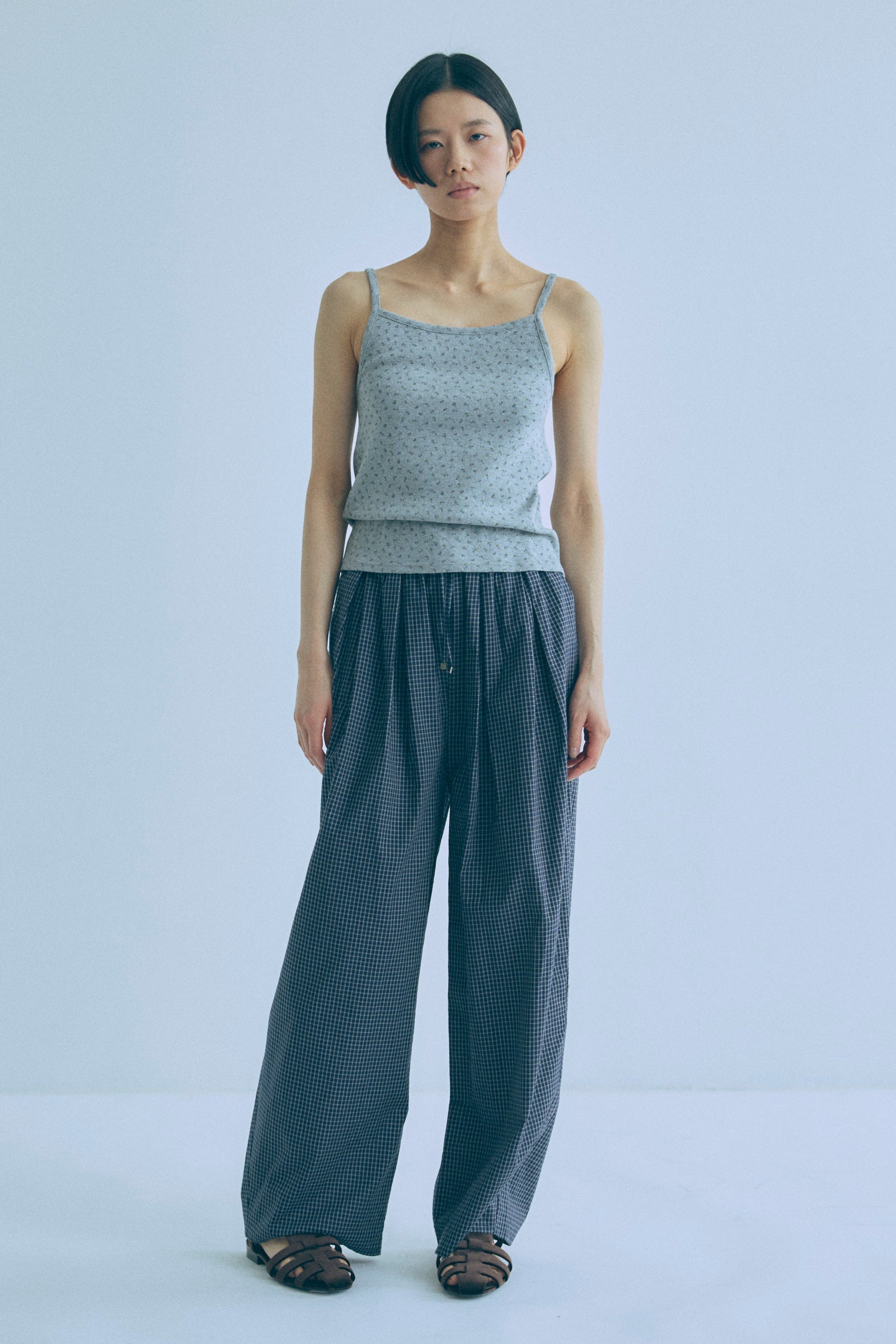 Airy Check Tuck Easy-Pants – EN NEUME