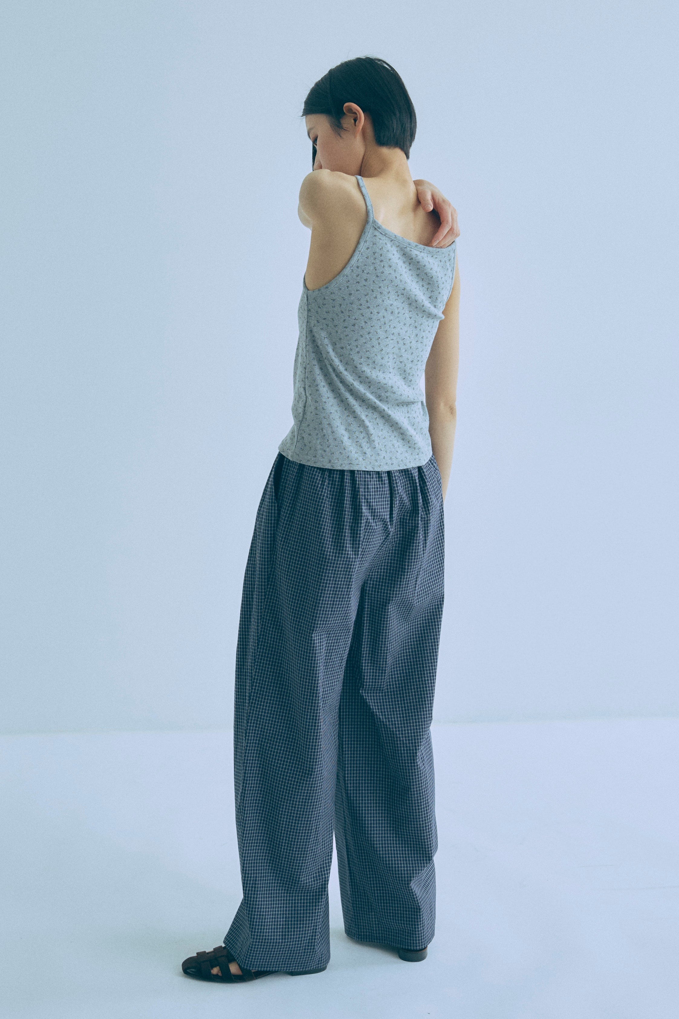 Airy Check Tuck Easy-Pants – EN NEUME