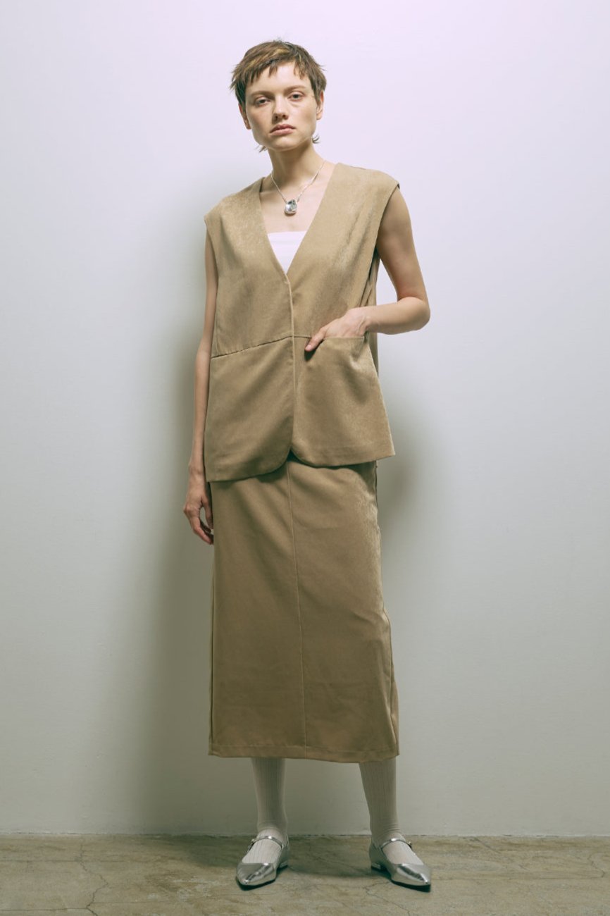 【Set Up】Faux Suede Gilet