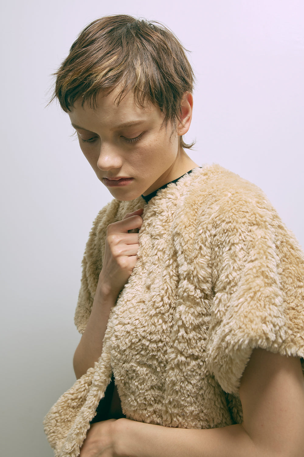 Short Sleeve Fur Jacket