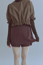 Alpaca-Touch Knit Mini Skirt ブラウン