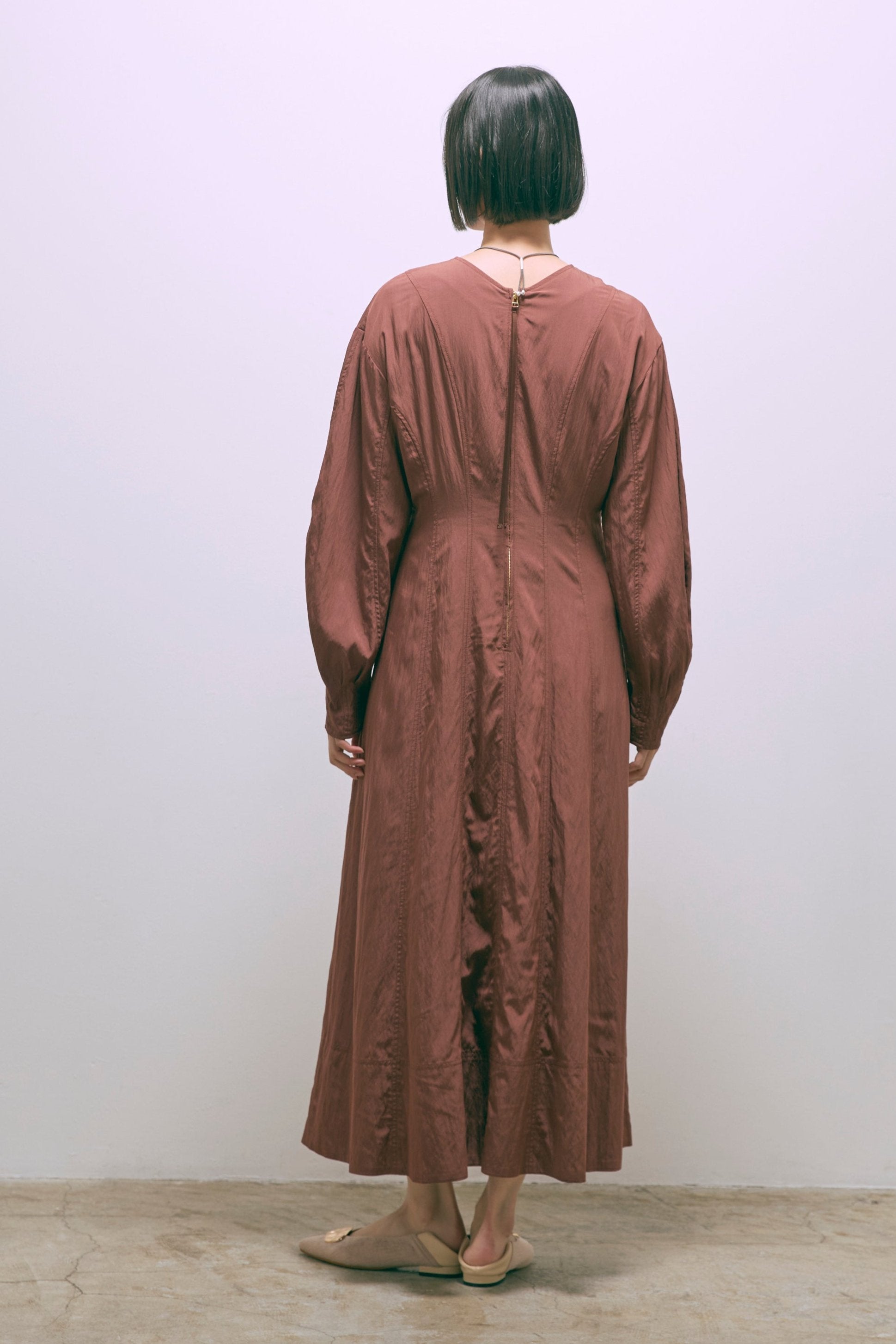 Volume Sleeve Soft Flare Dress