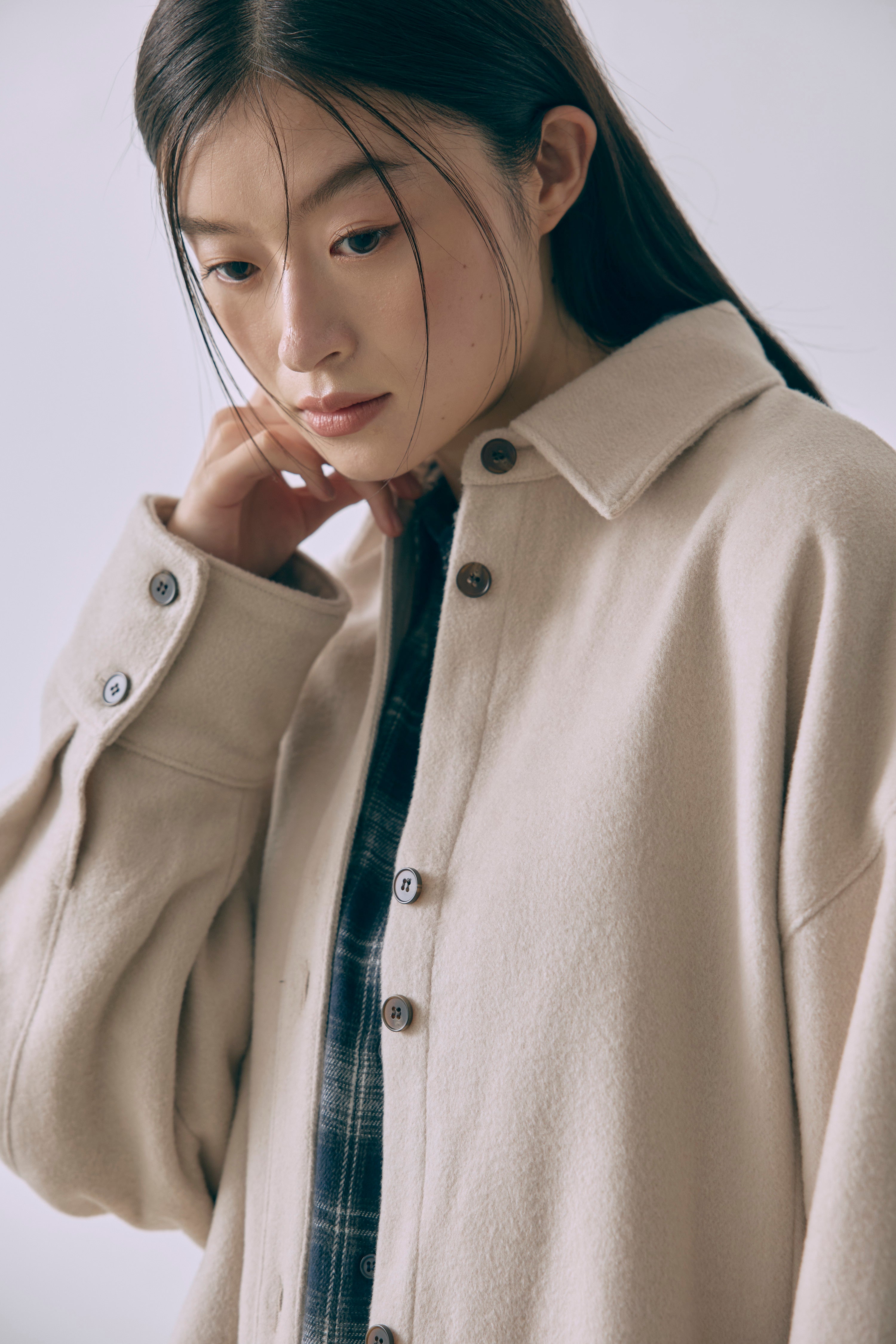 Wool Blend Over Shirt Jacket