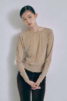 【Miller】Flockey LS tee ライトベージュ size:F model:175cm SENPING