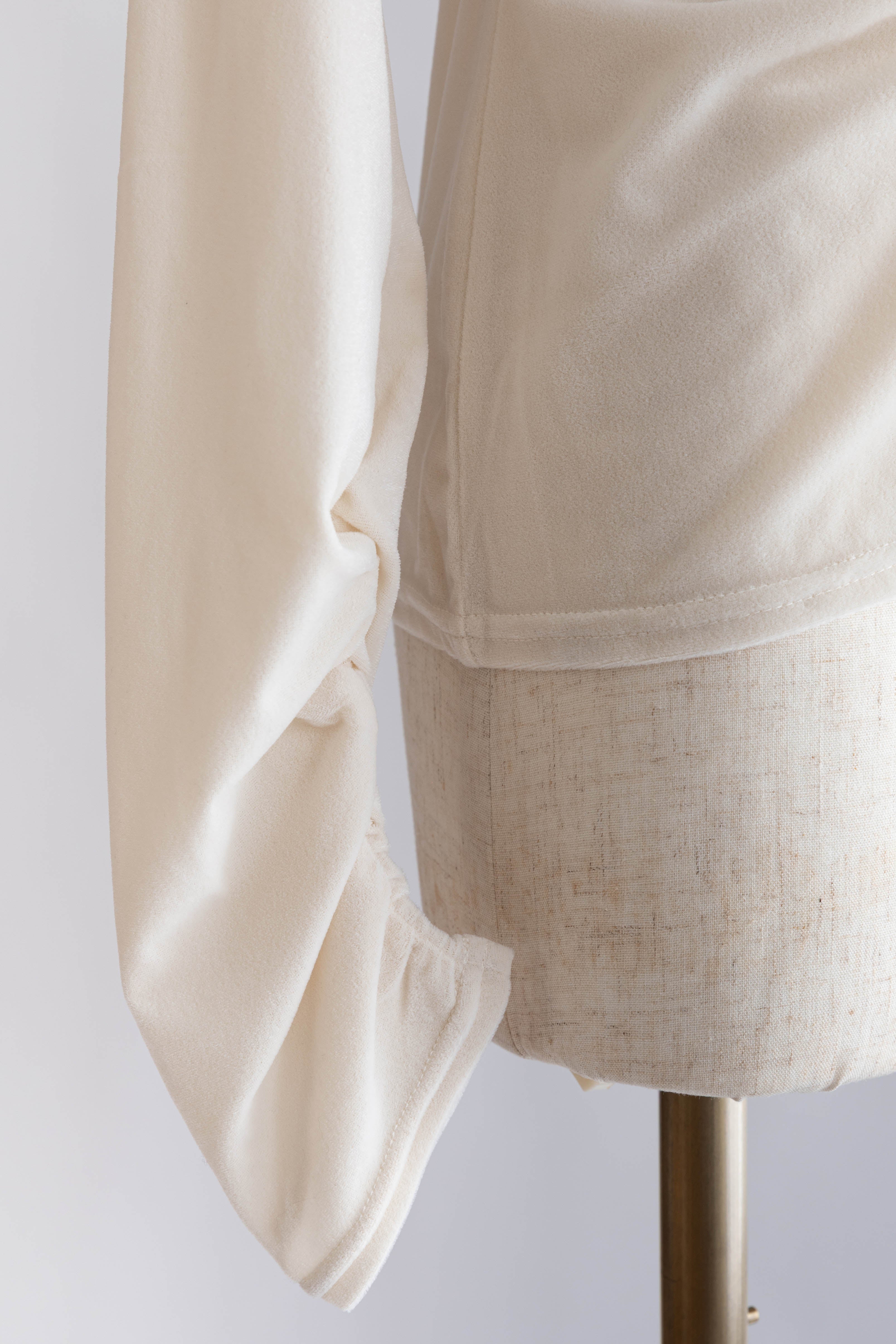 Sheer Velour Draped Cardigan