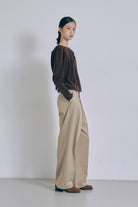 Wide Tuck Pants