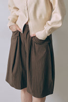 Structured Pocket Flare Shorts