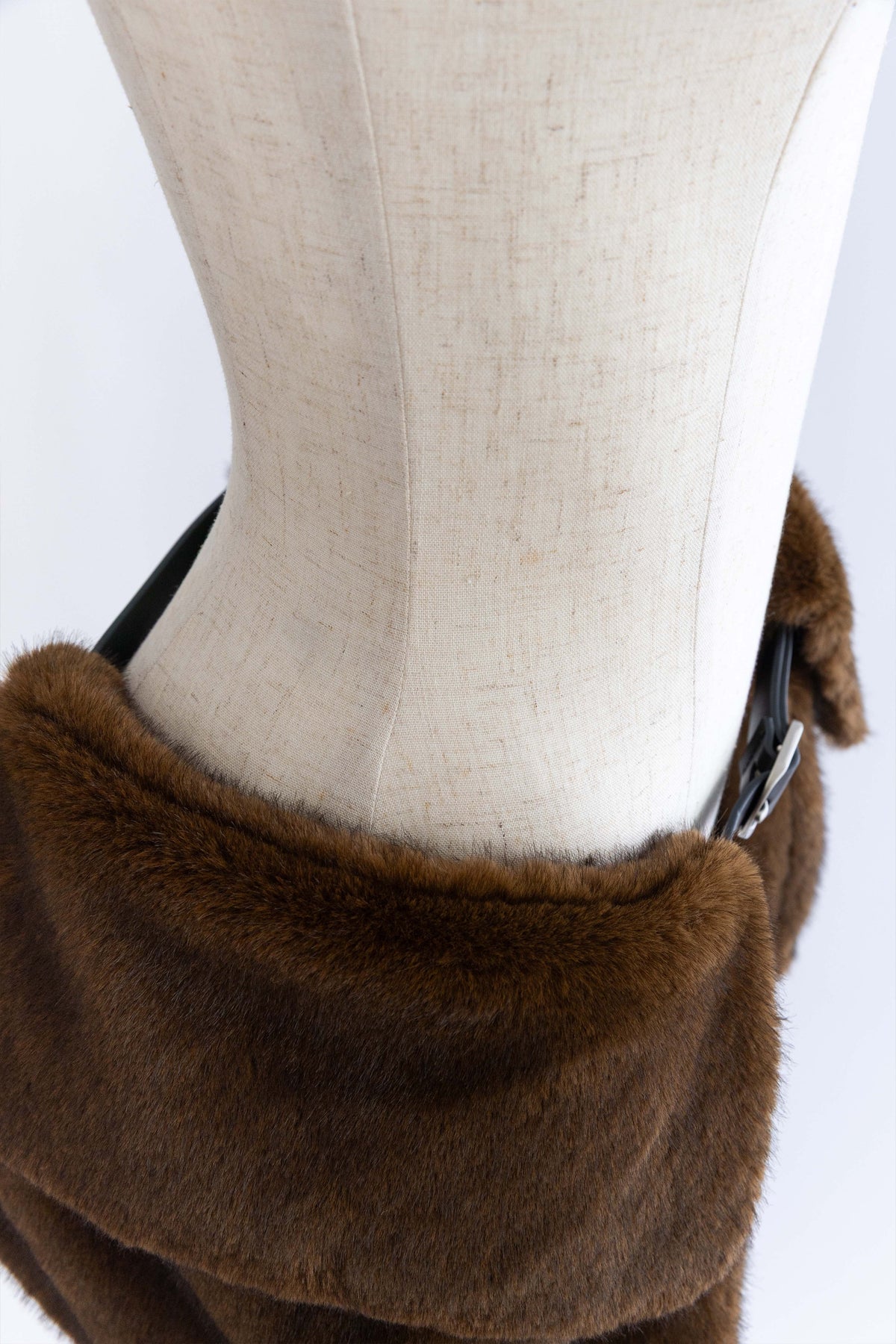 Faux Fur Pocket Belt ブラウン