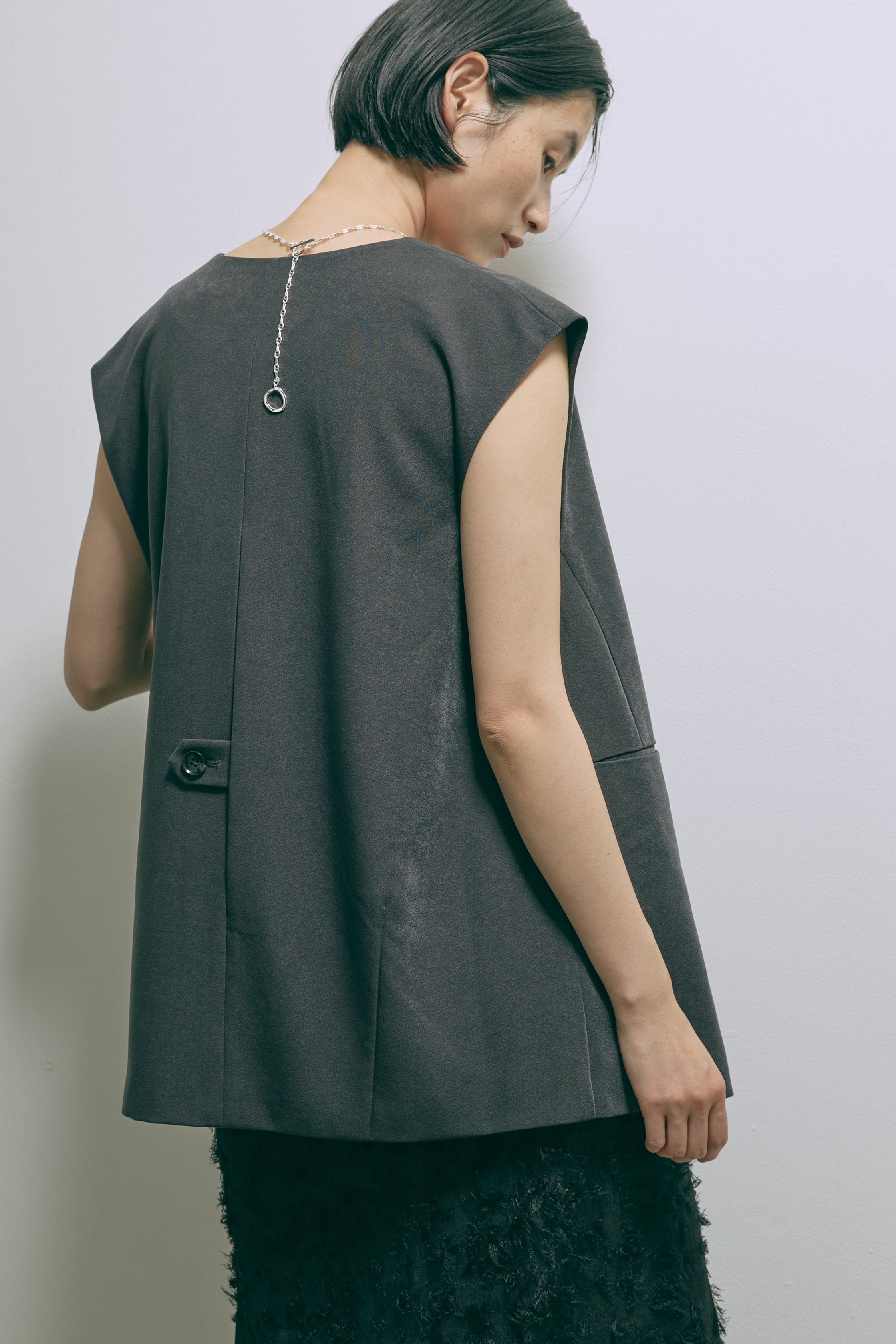【Set Up】Faux Suede Gilet