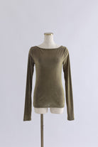 Flocked Tulle Back Open Top オリーブ