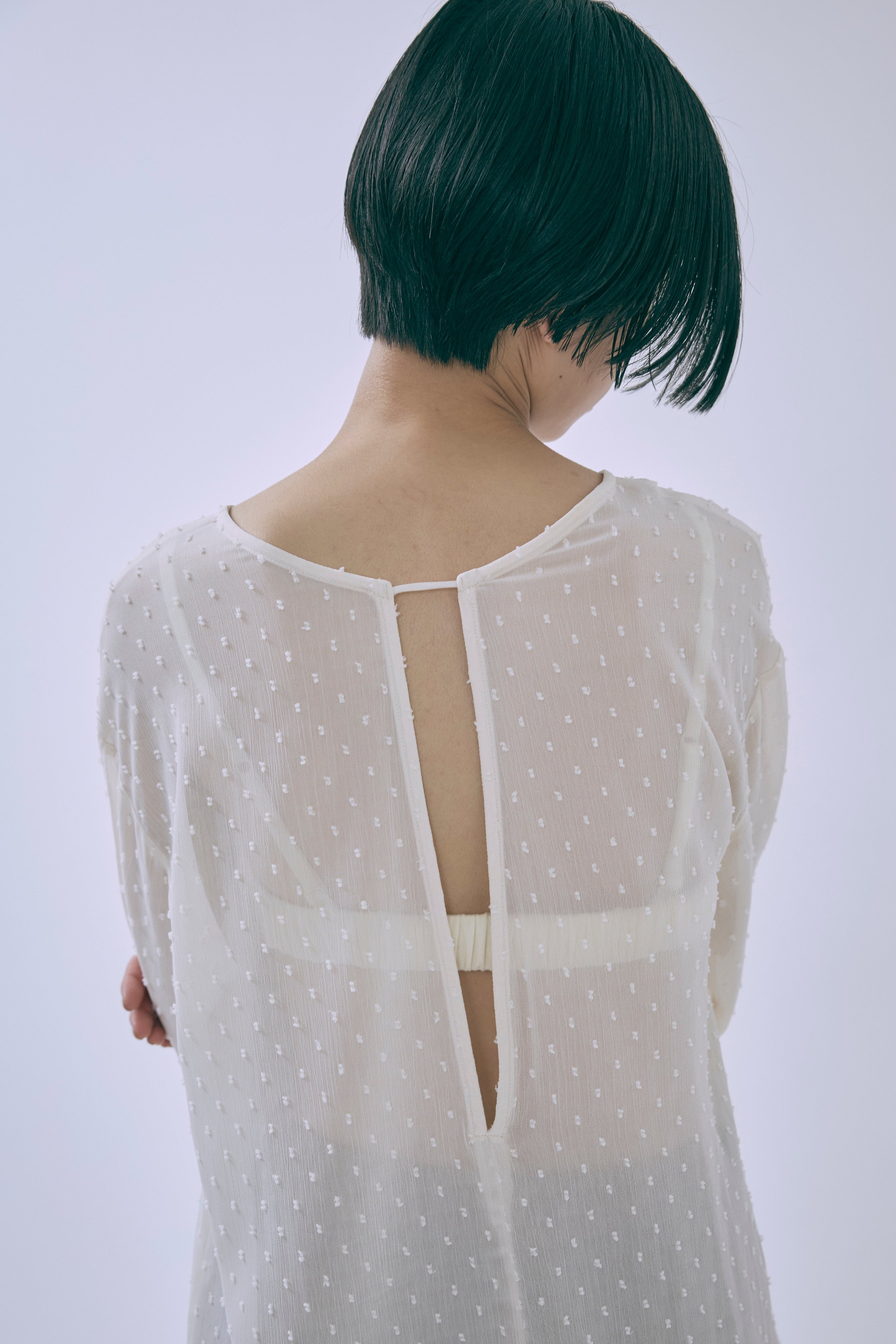 Sheer Dot Tunic アイボリー model:170cm chii