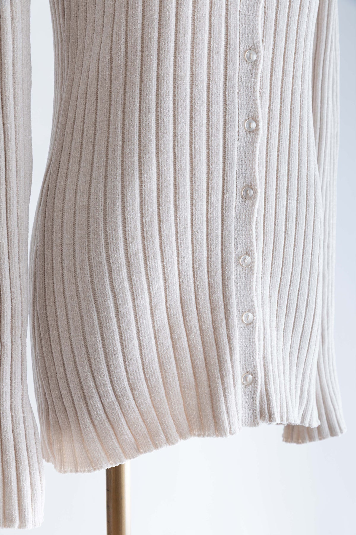 【Set Up】Chenille Collar Cardigan アイボリー