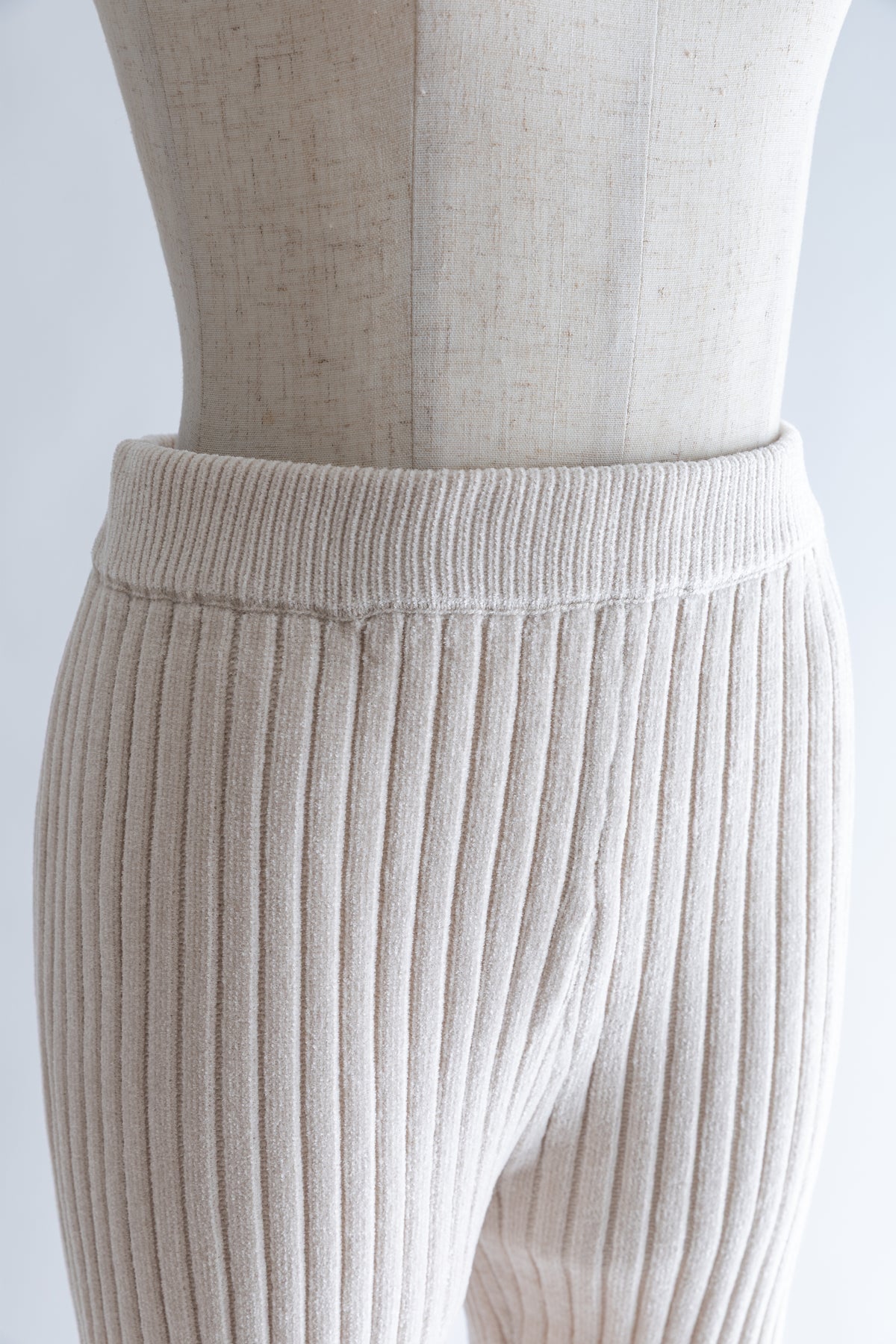 【Set Up】Chenille Rib Flared Pants アイボリー