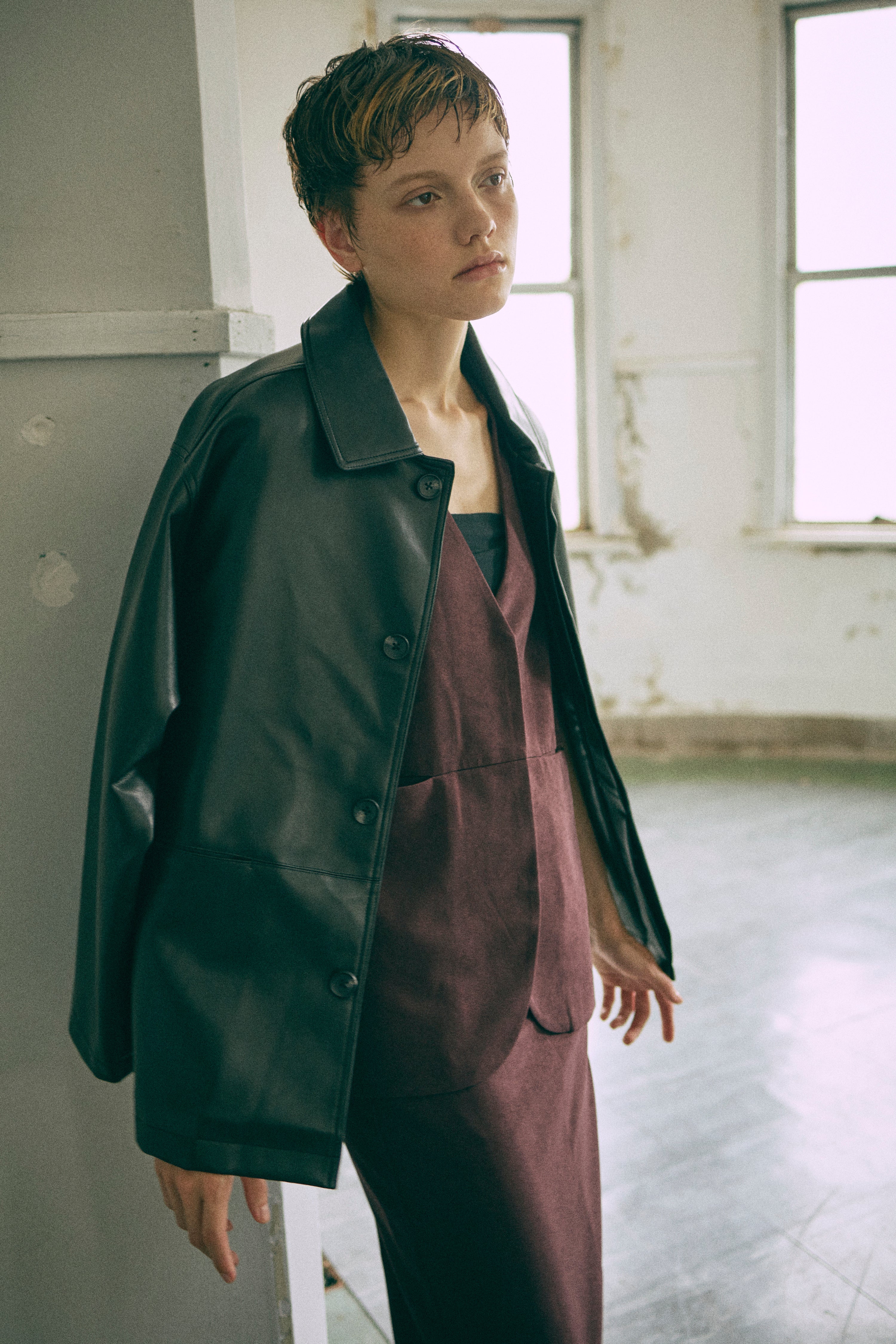 Faux Leather Over Jacket