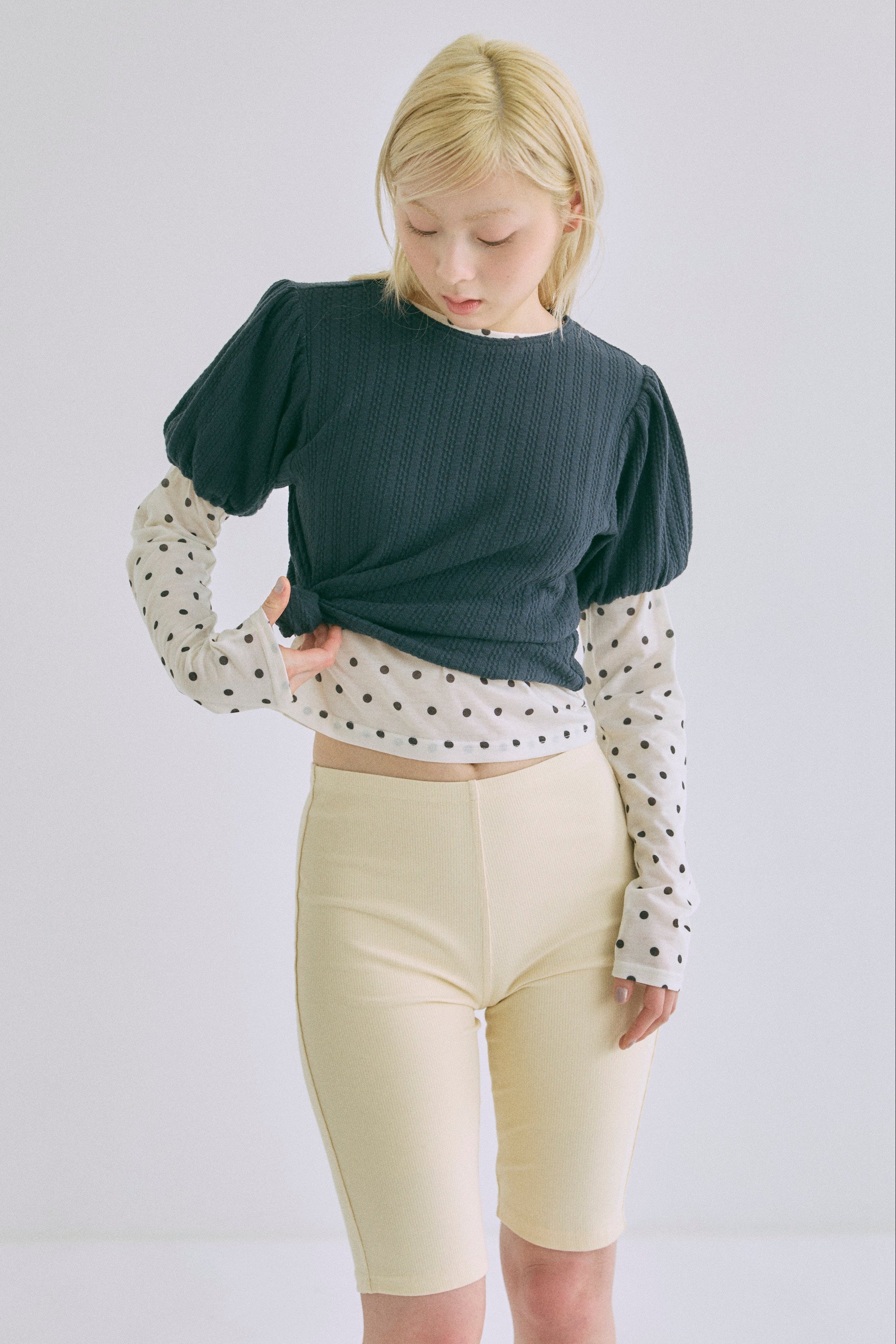 着用カラー:アイボリー  モデル身長:162㎝