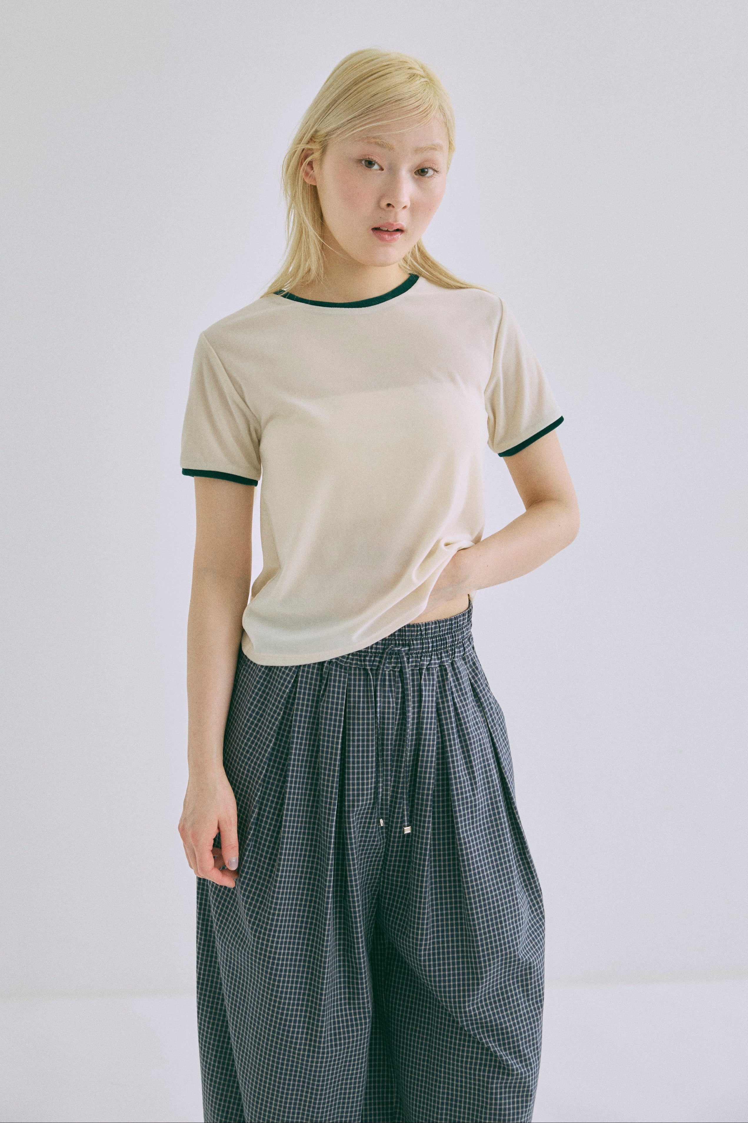 週末値下げ◇Sailboat Collage Ringer Tee Sheer Velor Ringer Tee – EN NEUME