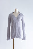 【Set Up】Chenille Collar Cardigan パープル
