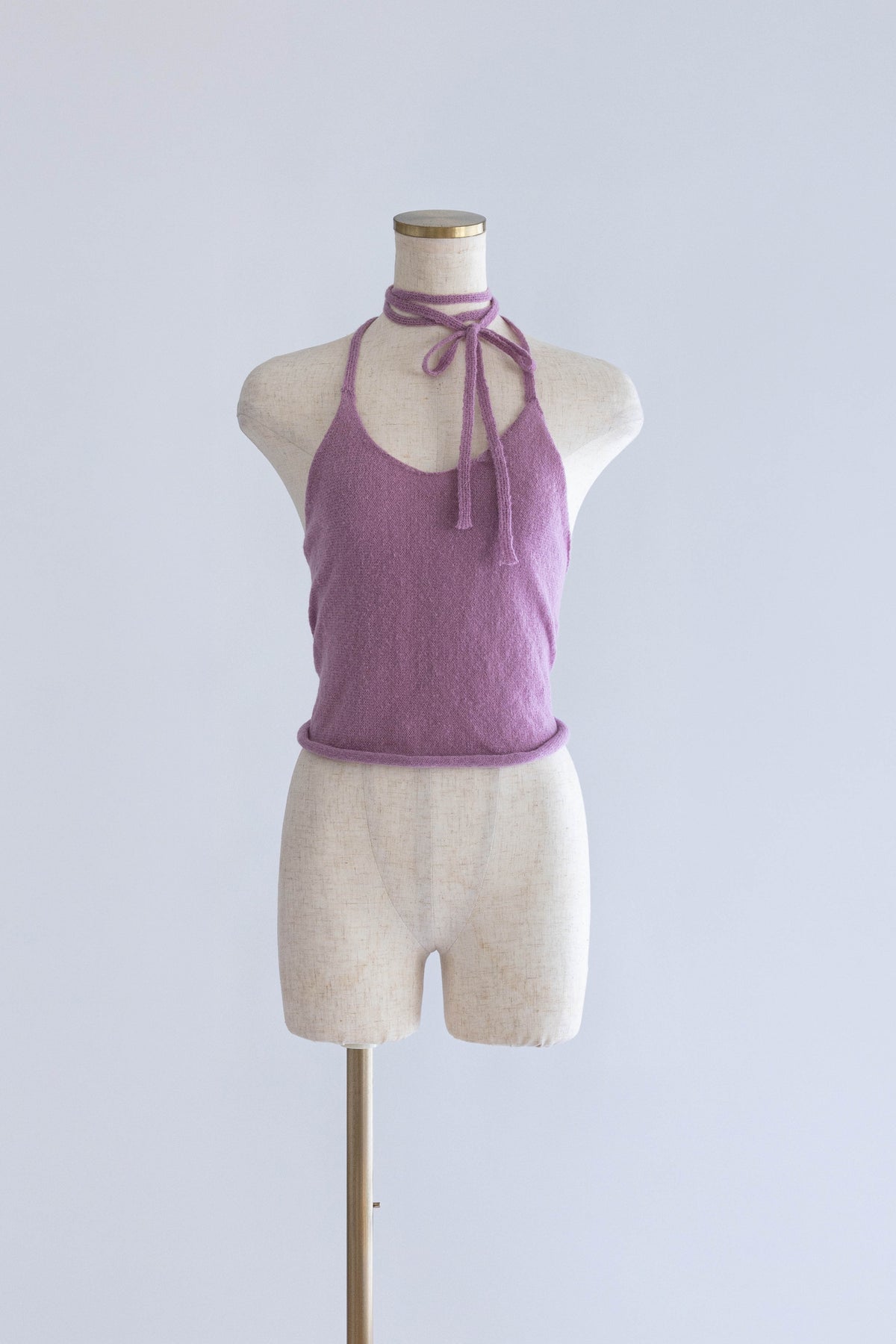 Back Ribbon Knit Cami パープル