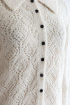 Mohair-Like Open Knit Polo アイボリー