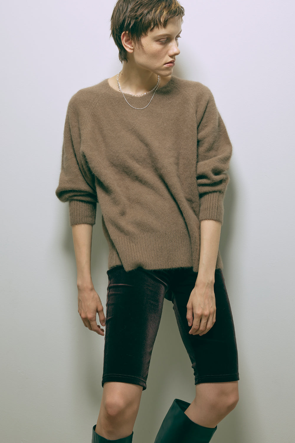 Vneck Fox Over Knit
