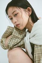 Satin Piping Checked Pajama Shirt