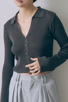 Fitted Rib Skipper Cardigan