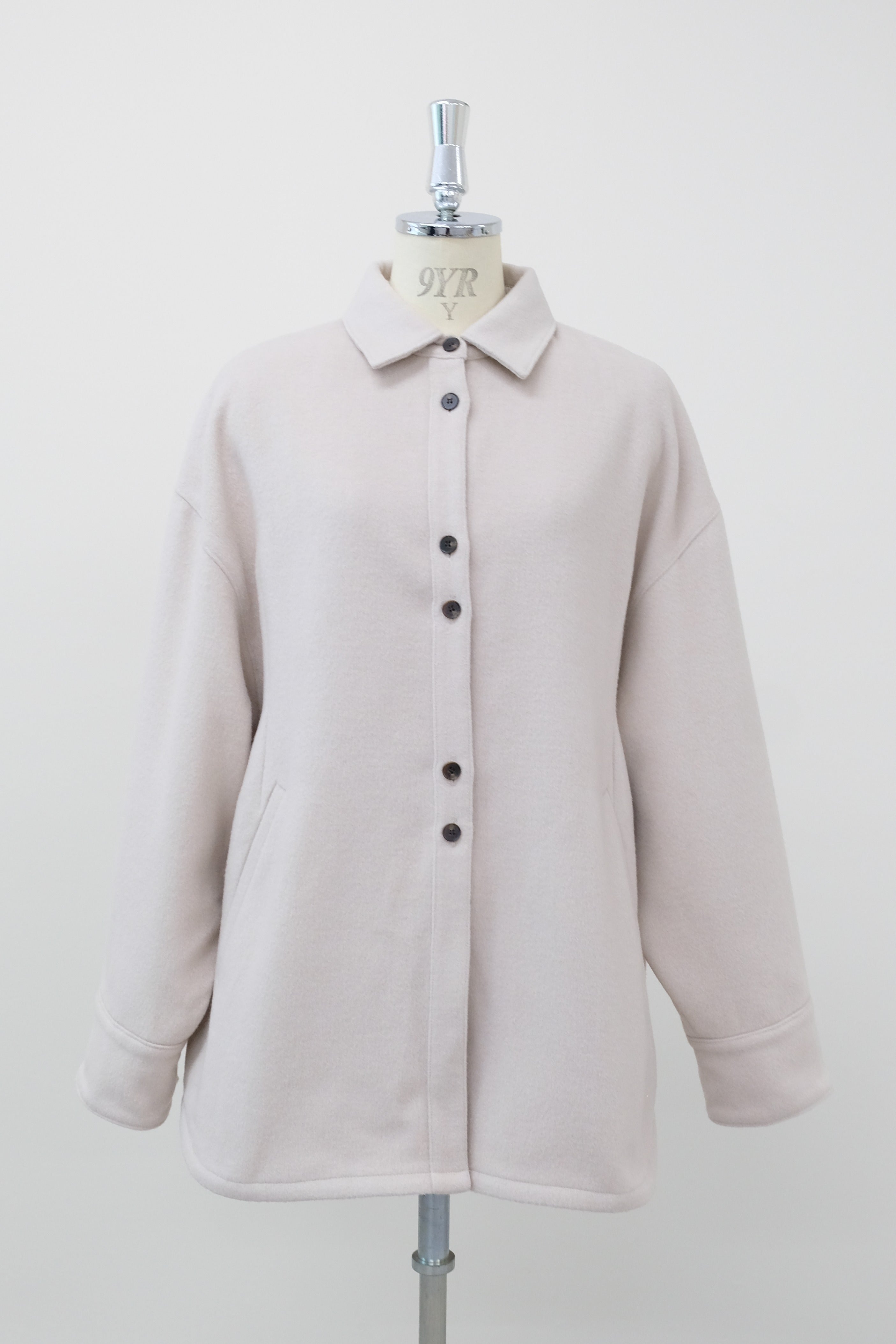 Wool Blend Over Shirts Jacket グレージュ