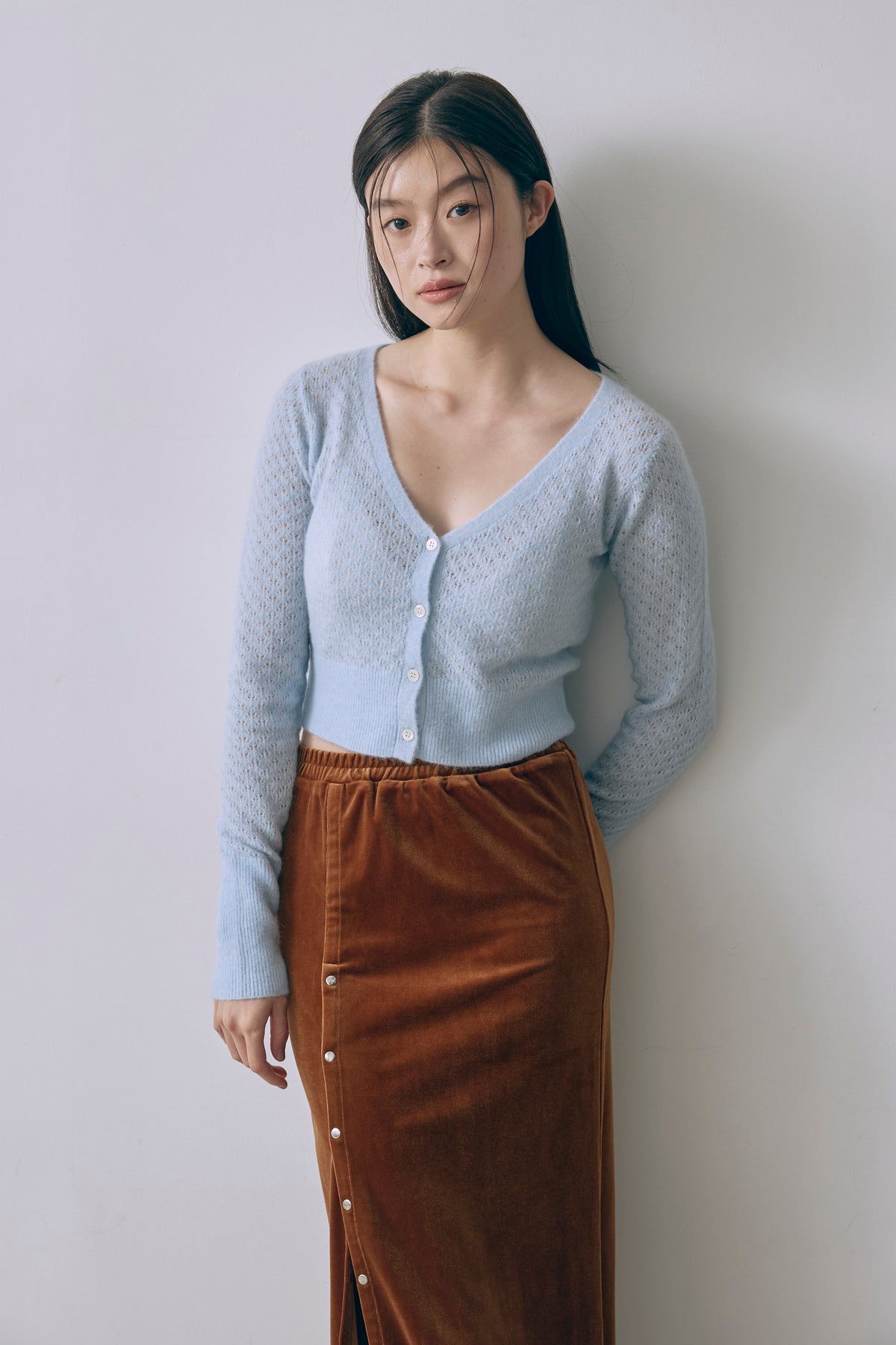 Cloud Touch Knit Cardigan ブルー