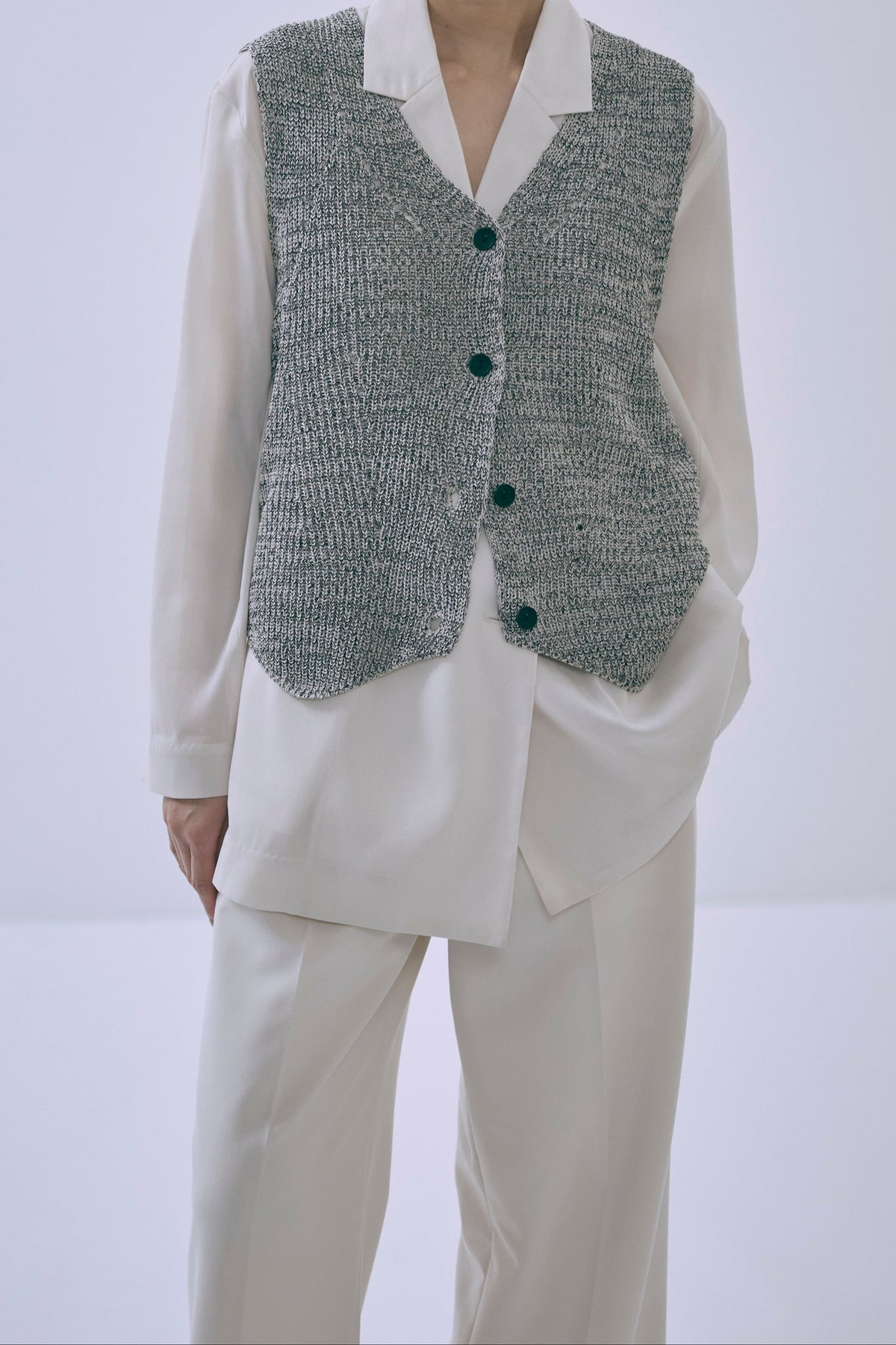 Melange Knit Gilet オフホワイト
