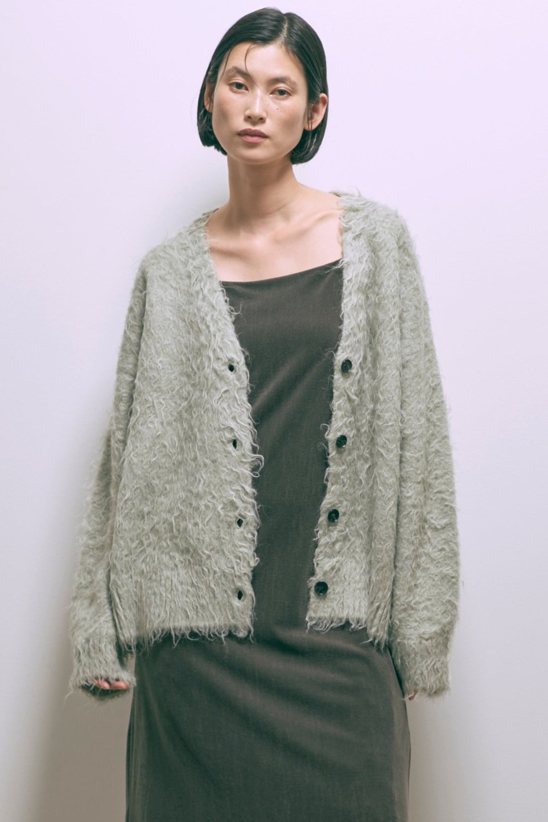 Brashed Shaggy Cardigan