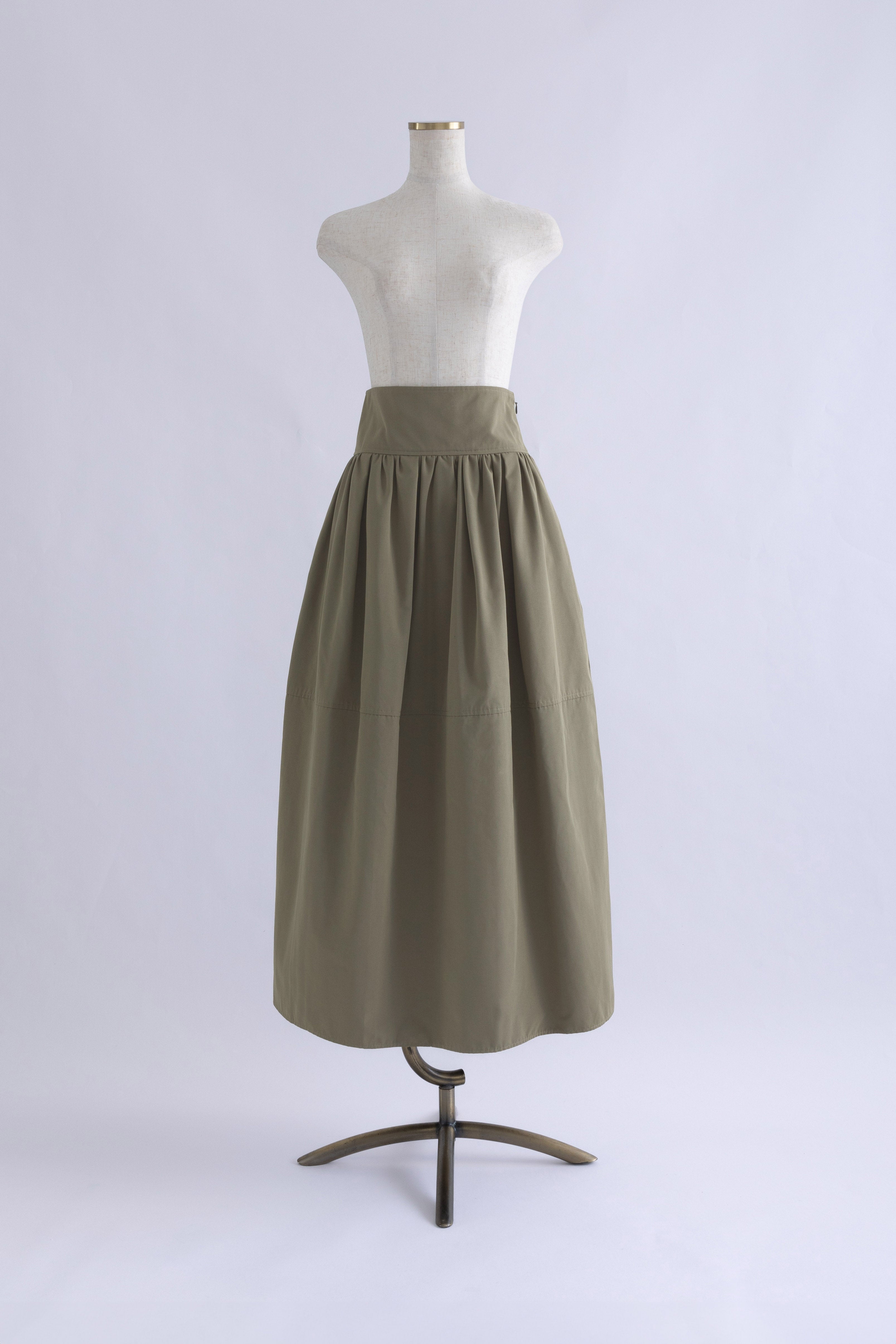Cocoon Silhouette Skirt ライトカーキ